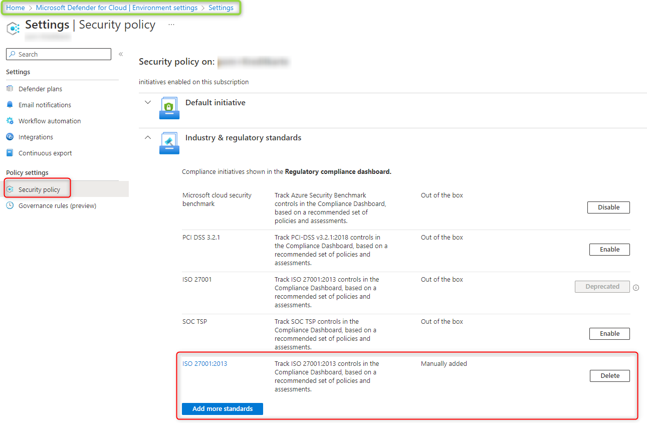 How to Enable ISO27001 in Azure Regulatory Compliance